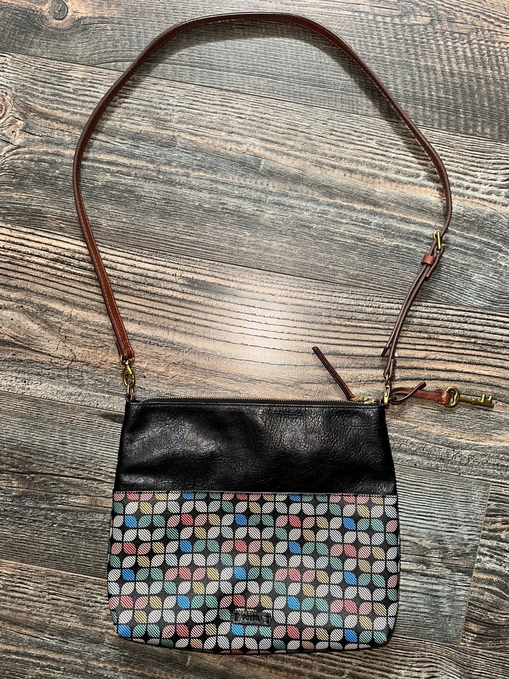 Fossil “Fiona” large crossbody bag multicolor pattern